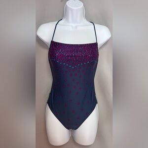 MARC JACOBS CHRISSIE'S 1 PC MAILLOT BATHING SUIT SWIMSUIT BLUE PINK $151*NWT-S‎